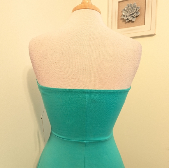 Express Strapless Skater Fit & Flare Mini Dress Mint Green Medium - Picture 5 of 8
